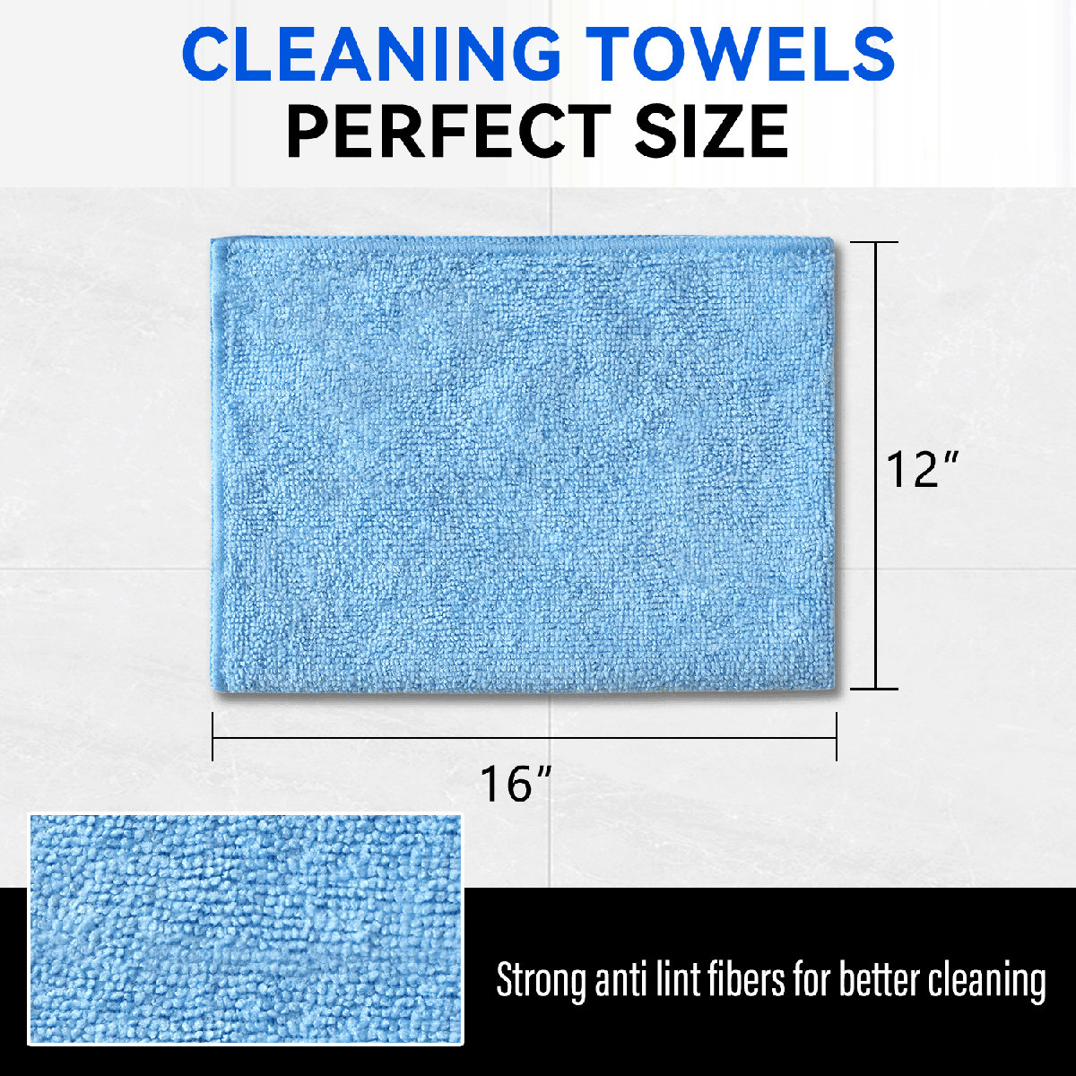 24 Pack Microfiber Cleaning Cloth, All-Purpose Reusable Cleaning Towels, Machine Washable, 12" X 16"